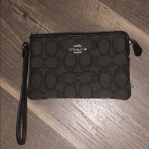 Black and Grey Coach Wristlet